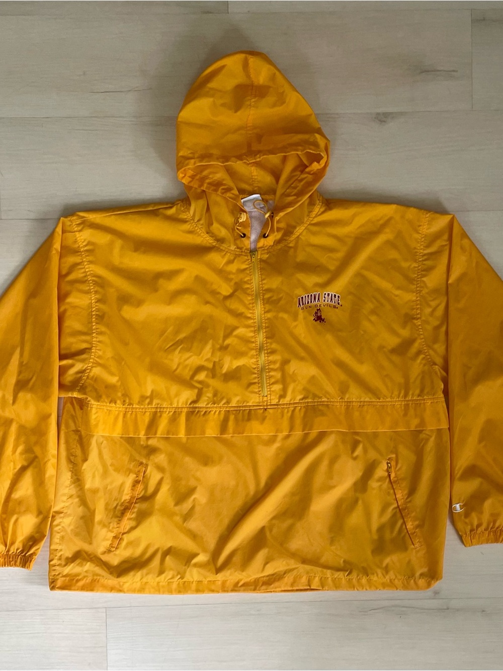 VTG 90s Champion Arizona State (ASU) Sun Devils Windbreaker Jacket XXL Pullover